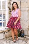 Womens, mini, Minjhali, sleeveless, 100% Cotton, hand block print. Parisa & Ruby Veda.