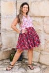 Womens, mini, Minjhali, sleeveless, 100% Cotton, hand block print. Parisa & Ruby Veda.