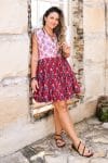 Womens, mini, Minjhali, sleeveless, 100% Cotton, hand block print. Parisa & Ruby Veda.