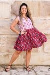 Womens, mini, Minjhali, sleeveless, 100% Cotton, hand block print. Parisa & Ruby Veda.