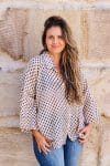 Womens, Vintage Sari Amira blouse, cotton, sepia - Caro