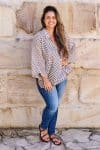 Womens, Vintage Sari Amira blouse, cotton, sepia - Caro