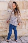 Womens, Vintage Sari Amira blouse, cotton, sepia - Caro