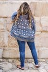 Womens, Vintage Sari Amira blouse, cotton, blue and white - Ayanara