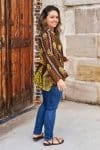 Womens, Vintage Sari Amira blouse, cotton, chocolate brown - Sandra