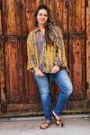 Womens, Vintage Sari Amira blouse, cotton, golden brown - Briana