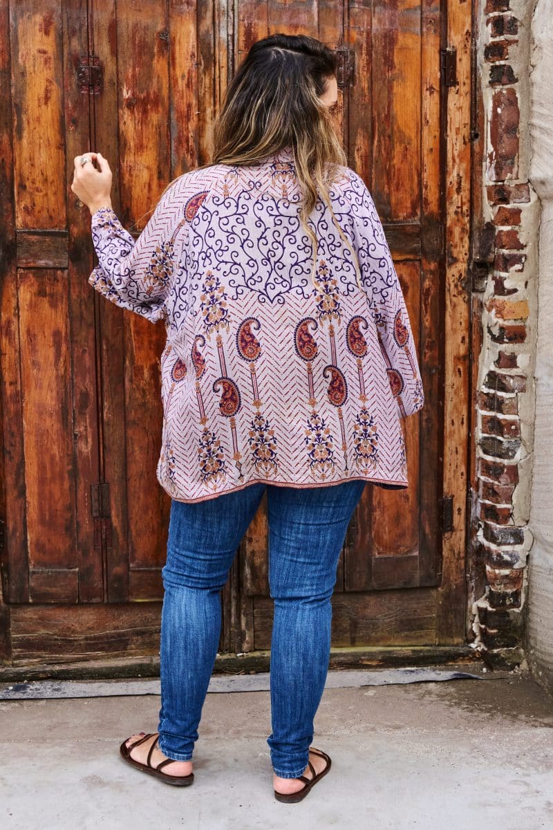 Womens, Vintage Sari Amira blouse, silk, paisley - Charlote