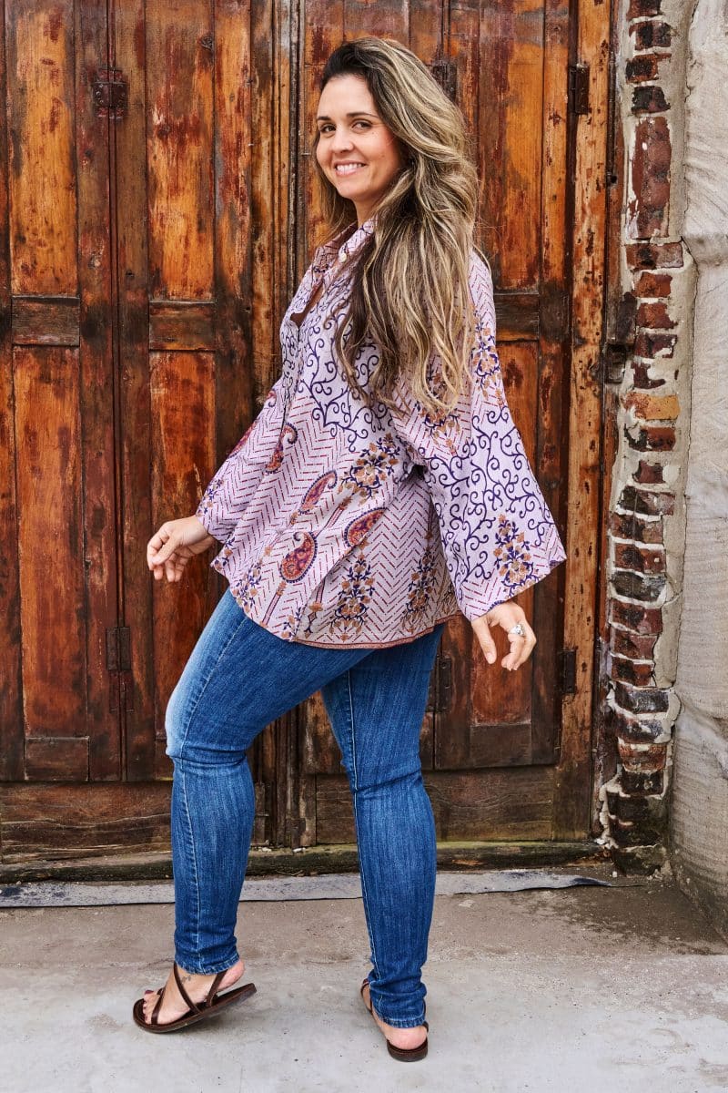 Womens, Vintage Sari Amira blouse, silk, paisley - Charlote