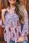 Womens, Vintage Sari Amira blouse, silk, paisley - Charlote