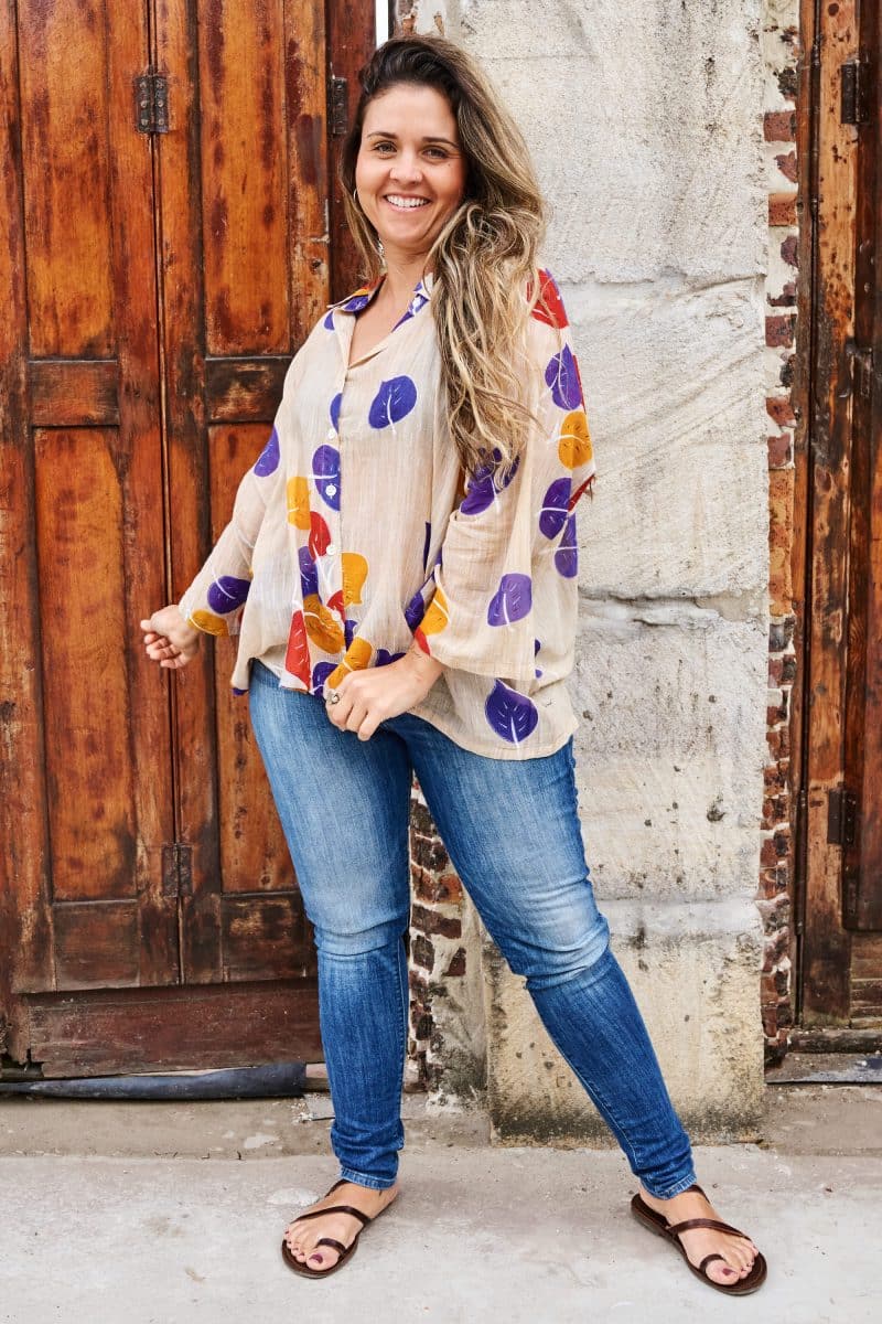 Womens, Vintage Sari Amira blouse, cotton, carnival - Chelsea