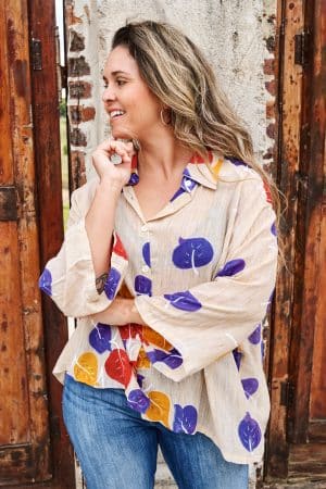 Womens, Vintage Sari Amira blouse, cotton, carnival - Chelsea