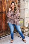 Womens, Vintage Sari Amira blouse, cotton, brown, Fern