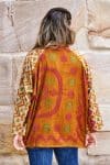 Womens, Vintage Sari Amira blouse, cotton, autumn tones, Amber