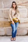 Womens, Vintage Sari Amira blouse, cotton, golden caramel, Colette