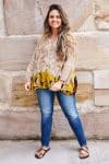 Womens, Vintage Sari Amira blouse, cotton, golden caramel, Colette