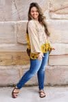 Womens, Vintage Sari Amira blouse, cotton, golden caramel, Colette