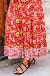 Womens, midi, Genevieve Dress, 7/8 sleeves, 100% Cotton, hand block print. Passionflower
