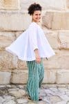 Womens, Dove blouse, 7/8 blouson sleeve, 100% cotton. Pure, Serene - White