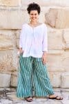 Womens, Dove blouse, 7/8 blouson sleeve, 100% cotton. Pure, Serene - White