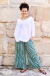 Womens, Dove blouse, 7/8 blouson sleeve, 100% cotton. Pure, Serene - White