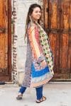 Womens, Tundra Kantha Duster, reversible, handmade from 100% cotton recycled Vintage fabrics, in vibrant tones - Miraki