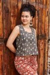 Womens Tops, 100% Cotton, Hand Block Print, Summer. Lola in natural dyed - Kassis Raga