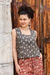 Womens Tops, 100% Cotton, Hand Block Print, Summer. Lola in natural dyed - Kassis Raga