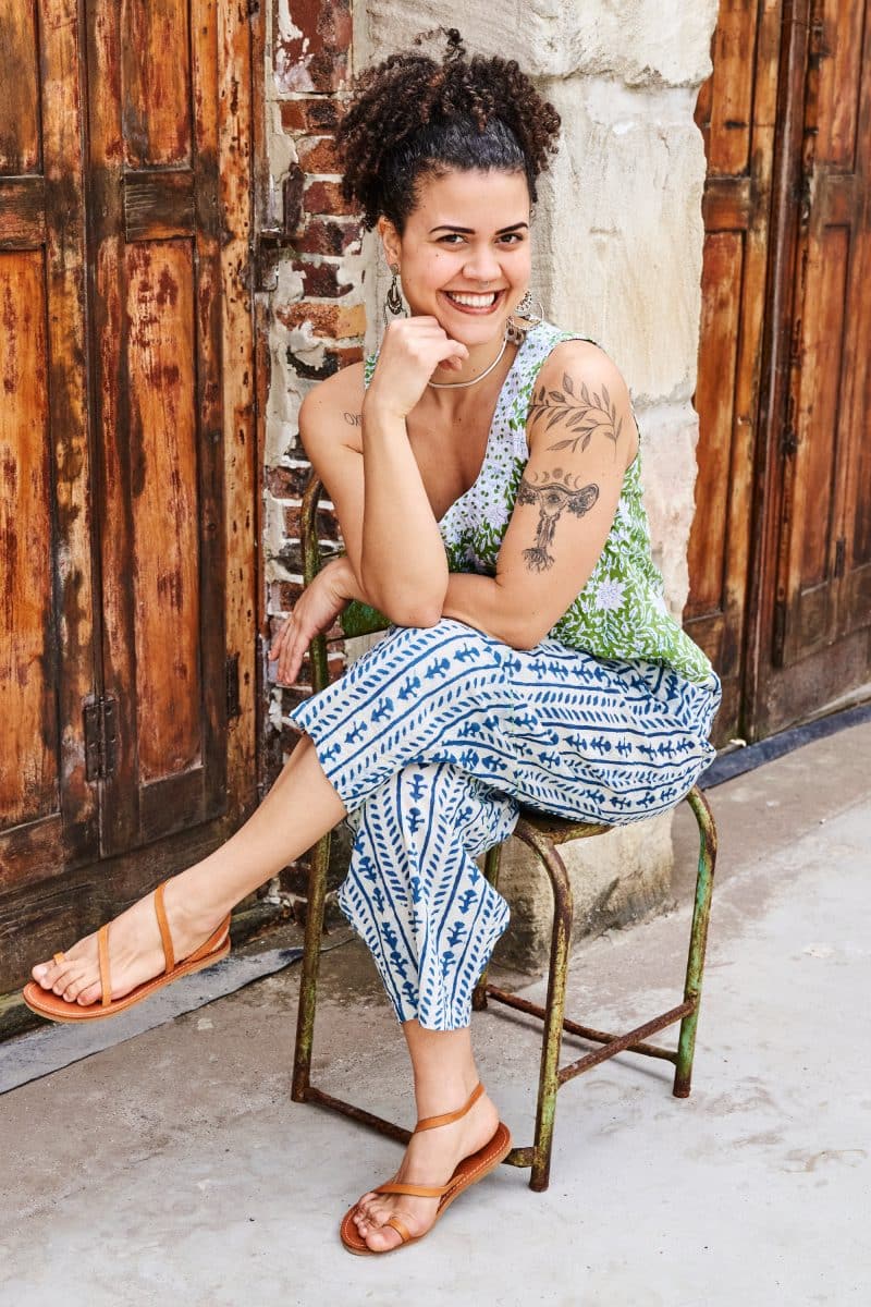 Hand Block Print, Summer. Vayana top - Evergreen & Sol Pants - Indigo Kavari.