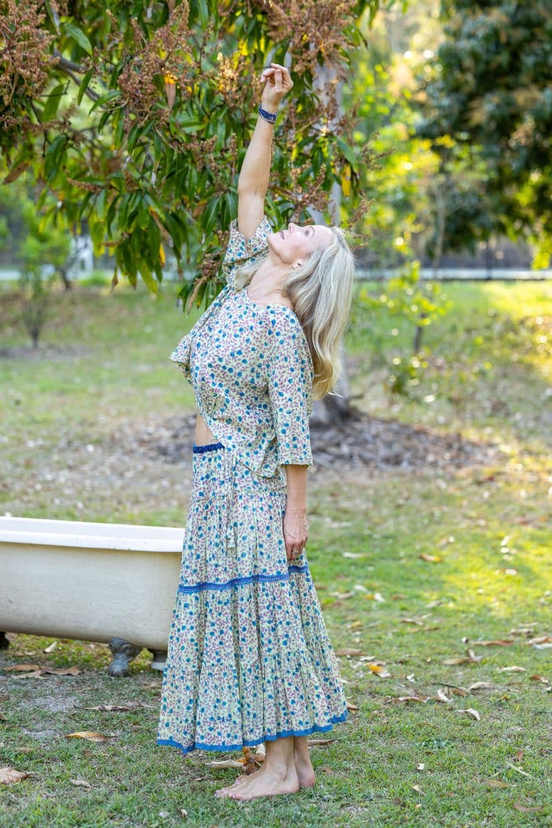 Womens, Ainsley Skirt & Matilde Blouse. 100% cotton, hand block print. Petite floral - Mirabel - Heirloom Collection