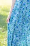 Womens, midi, Mevlana Dress, sleeveless, 100% Cotton, hand block print. Soft Oceanic Blue - Amara