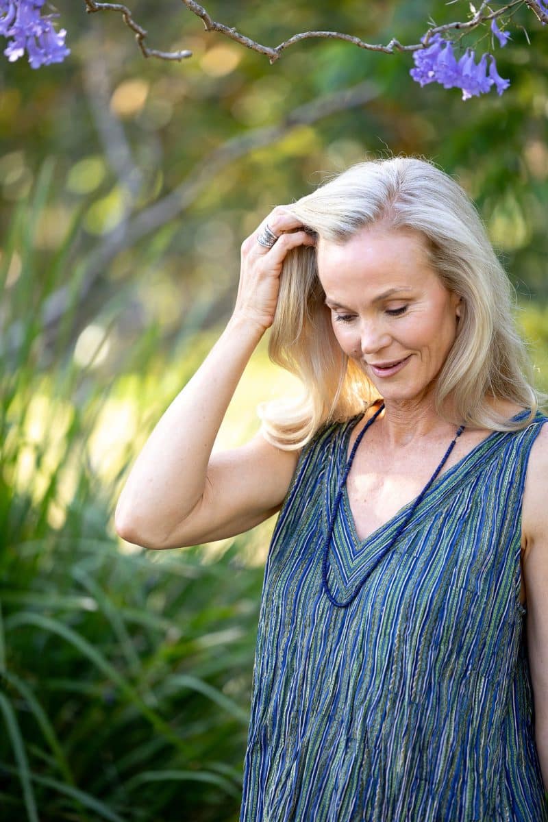 Womens, midi, Mevlana Dress, sleeveless, 100% Cotton, hand block print. Blue | Green - Viridis