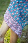 Womens, maxi, midi, Savannah Dress, streamline, adjustable straps, summer ready. 100% Cotton, hand block print. Soft & Feminine - Blue Gem
