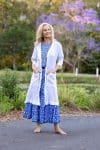 Womens, Shimla Coat, 7/8 sleeve, 100% sheer cotton, in pure serene white.