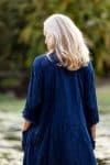 Womens, Shimla Coat, 7/8 sleeve, 100% sheer cotton, in classic navy.