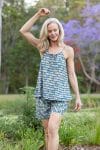 Womens,Luma Set, Shorts and Top. 100% cotton, hand block print. In Soft geometry - Liora print.
