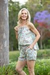 Womens,Luma Set, Shorts and Top. 100% cotton, hand block print. In cool soft Sorbetto print.