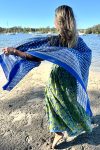 Sarong, 100% Cotton, hand block print. Vibrant blue - Bluebell