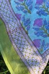 Sarong, 100% Cotton, hand block print. In soft Mist Flower print.