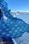 Sarong, 100% Cotton, hand block print. Blue Lagoon.
