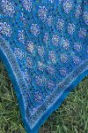 Sarong, 100% Cotton, hand block print. Blue Lagoon.