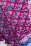 Sarong, 100% Cotton, hand block print. Pink & Red - Ruby Veda