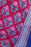Sarong, 100% Cotton, hand block print. Pink & Red - Ruby Veda