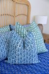 Home Living, Cushion Covers, 50x50cm & 65x65cm, 100% cotton, hand block print. In paisley print - Blue Henna.