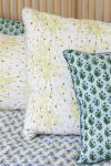 Home Living, Cushion Covers, 50x50cm & 65x65cm, 100% cotton, hand block print. In soft green tones on white - Ivy