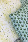 Home Living, Cushion Covers, 50x50cm & 65x65cm, 100% cotton, hand block print. In blue, green - Sea Meadow