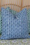 Home Living, Cushion Covers, 50x50cm & 65x65cm, 100% cotton, hand block print. In paisley print - Blue Henna.