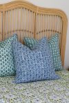 Home Living, Cushion Covers, 50x50cm & 65x65cm, 100% cotton, hand block print. In paisley print - Blue Henna.