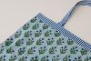 Reversible Bag, Two-Way Tote, 100% cotton, hand block print. In blue, green - Sea Meadow