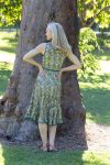 Womens, midi, Flamenco Dress, sleeveless, 100% Cotton, hand block print. In Summer Green - Edentree.