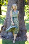 Womens, midi, Flamenco Dress, sleeveless, 100% Cotton, hand block print. In Summer Green - Edentree.